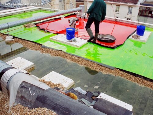Désordre bâtiment : Recherche de fuite sur toit-terrasse - Concours photo AQC 2007 - Jean-Mérab Odichélidzé