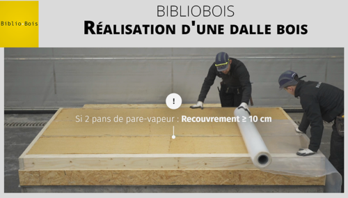 Miniature du tutoriel vidéo construction bois « BiblioBois - Réalisation d'une dalle bois » sur l'AQC TV