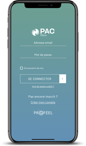 Interface mobile PAC’Réno : l'application pour le dimensionnement et choix de pompes à chaleur de PROFEEL