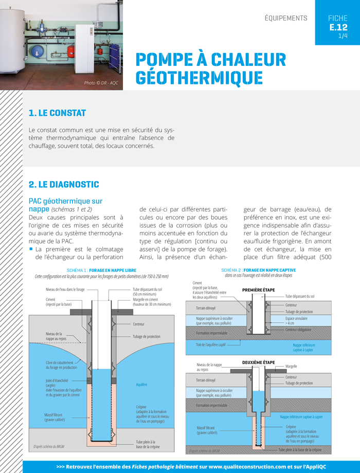 Fiche pathologie bâtiment - E.12 « Pompes à chaleur géothermique » - AQC