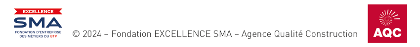 Fiches pathologie bâtiment - Logos de la Fondation EXCELLENCE SMA et de l'AQC