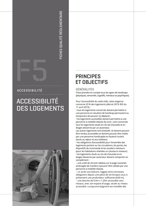 Fiche qualité réglementaire accessibilité des bâtiments - F5 « accessibilité des logements » de l'AQC