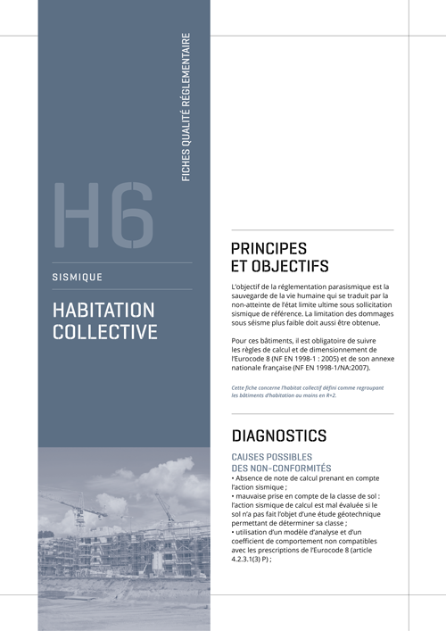 Fiche qualité réglementaire parasismique des bâtiments - H6 « Habitation collective » de l'AQC
