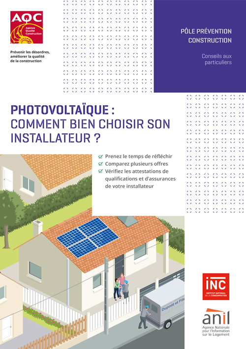 « Photovoltaïque : comment bien choisir son installateur » - Plaquette de l'AQC