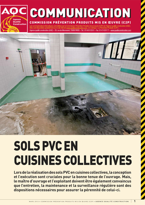 « Sols PVC en cuisines collectives » - Communication C2P de l'AQC