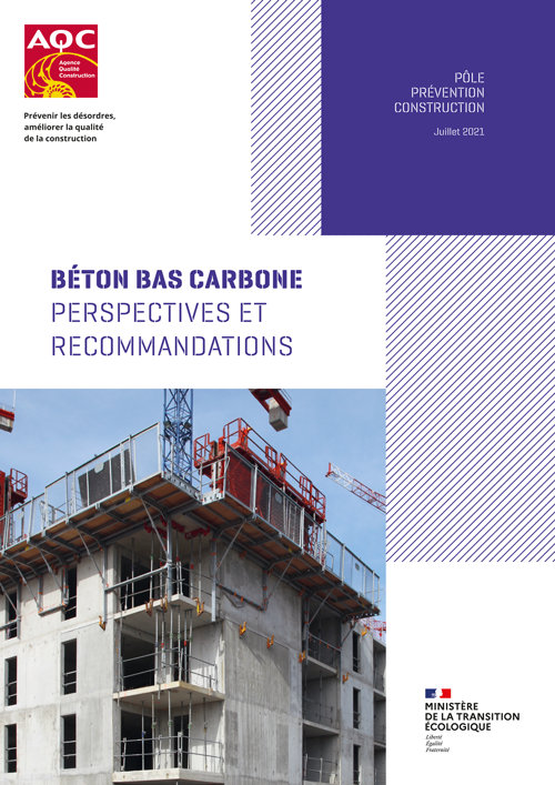 Couverture du rapport « Béton bas carbone - Perspectives et recommandations » de l'AQC