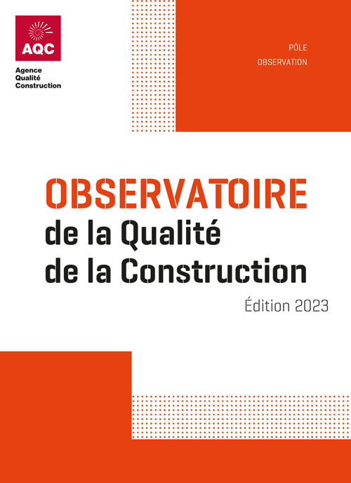Couverture du Rapport de l'Observatoire de la Qualité de la Construction de l'AQC - Édition 2023