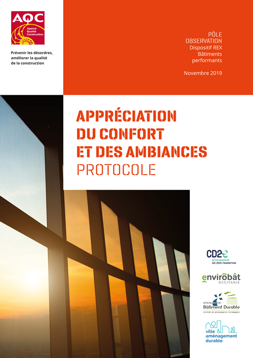 Couverture du Protocole « Appréciation du confort et des ambiances » intérieures dans les bâtiments performants de l'AQC