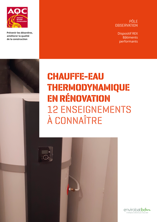 Couverture du rapport REX BP® « Chauffe-eau thermodynamique en rénovation » de l'AQC