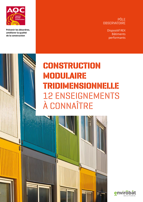 Couverture du Rapport REX BP® « Construction modulaire tridimensionnelle » de l'AQC