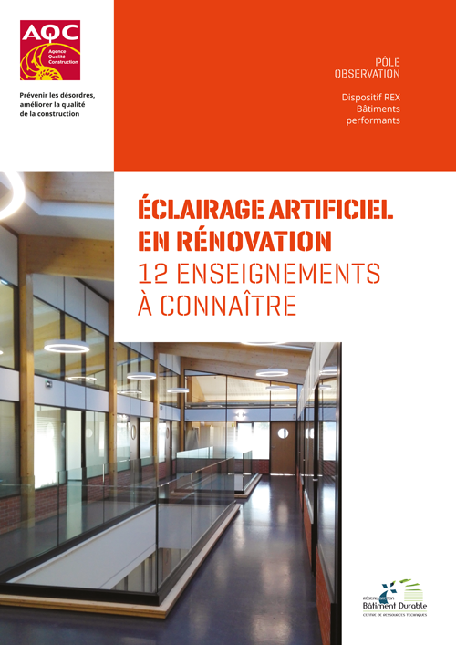 Couverture du rapport REX BP® « Éclairage artificiel en rénovation » de l'AQC