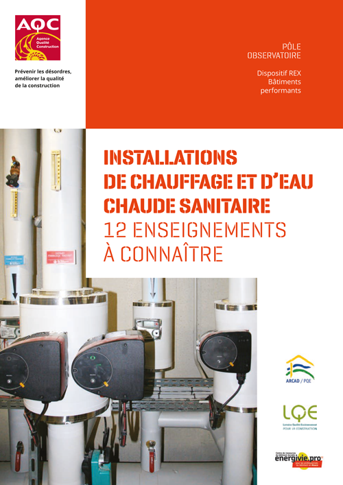 Couverture du Rapport REX BP® « Installations de chauffage et d'eau chaude sanitaire » de l'AQC