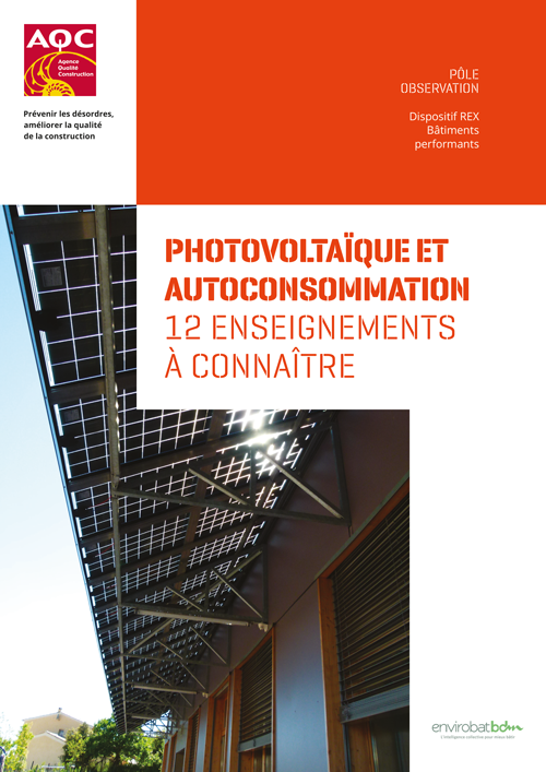 Couverture du Rapport REX BP® « Photovoltaïque et autoconsommation » de l'AQC