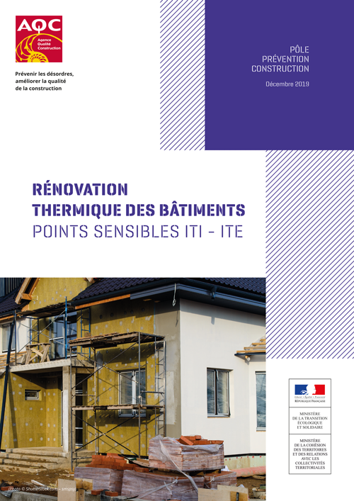 Couverture du rapport « Rénovation thermique des bâtiments - Points sensibles ITI - ITE » de l'AQC