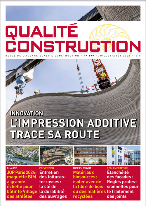 « Innovation - L'impression additive trace sa routes » - Revue Qualité Construction Juillet-Août 2023 de l'AQC