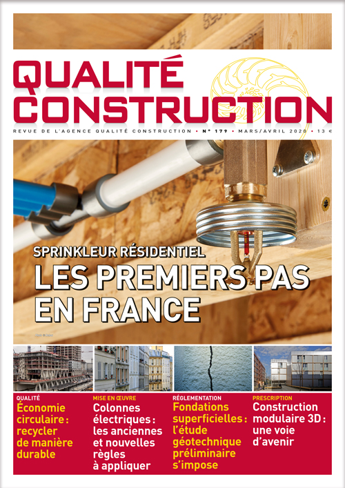« Sprinkleur résidentiel – Les premiers pas en France » - Revue Qualité Construction Mars-Avril 2020 de l'AQC