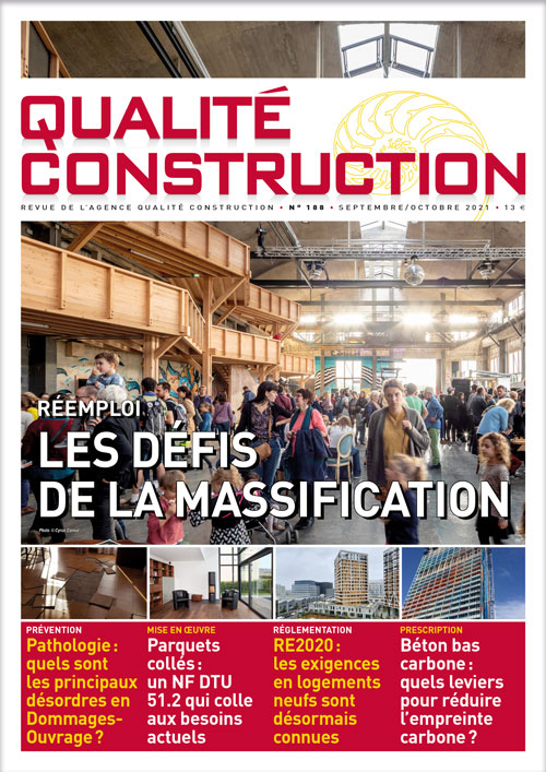 « Réemploi - Les défis de la massification » - Revue Qualité Construction Septembre-Octobre 2021 de l'AQC