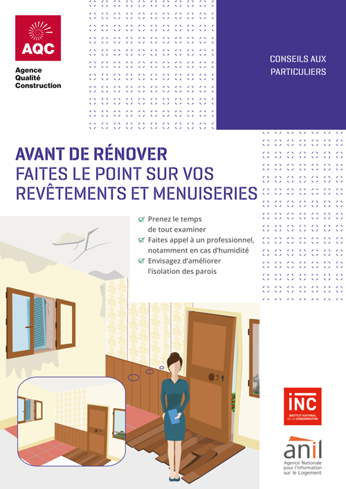 « Avant de rénover : faites le point sur vos revêtements et menuiseries » - Plaquette de l'AQC