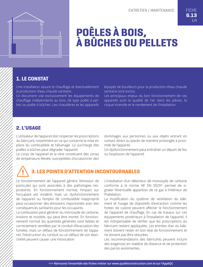 Fiche pathologie bâtiment - G.13 «Poêles à bois à bûches ou pellets » - AQC