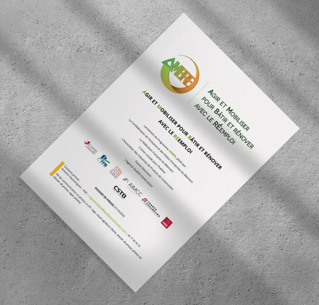 Dossier de presse du projet AMBRE - Agir et Mobiliser pour Bâtir et rénover avec le REemploi