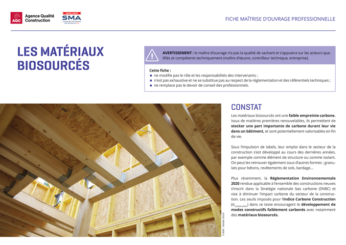 Fiche maîtrise d'ouvrage professionnelle « Les matériaux biosourcés » - AQC
