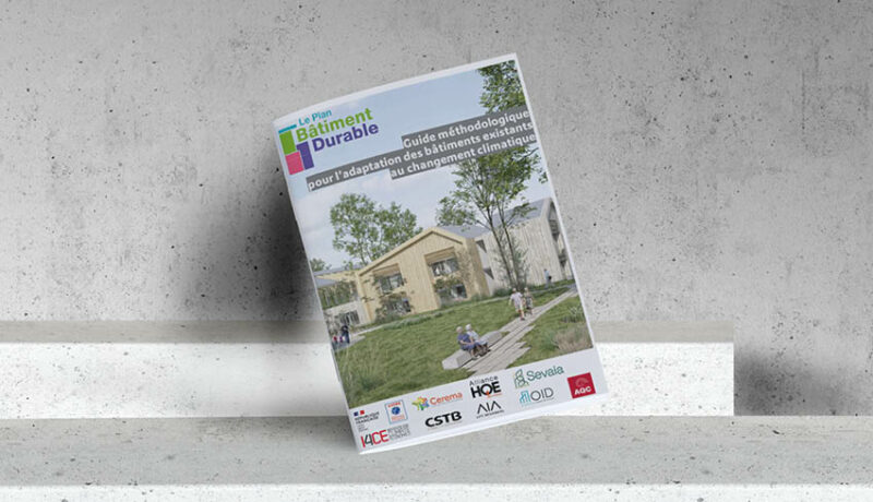 Couverture du Guide méthodologique pour l'adaptation des bâtiments existants au changement climatique.