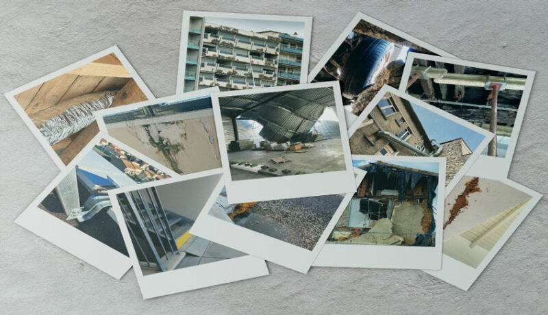 Mosaïque de photos polaroïd du palmarès 2026 du Concours Photo « Éviter les désordres dans le bâtiment, apprendre par l'image ! » de l'AQC »