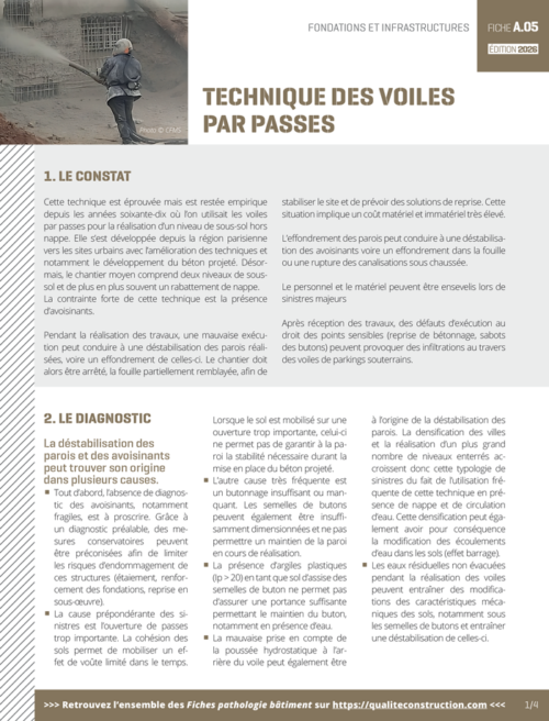 Fiche pathologie bâtiment -A.05 «Technique des voiles par passes» - AQC