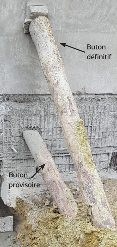Exemple de mise en place de buton définitif et provisoire
