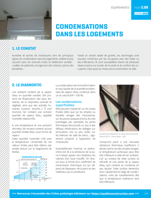 Fiche pathologie bâtiment - E.09 « Condensations dans les logements » - AQC