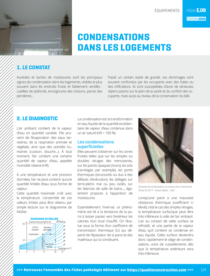 Fiche pathologie bâtiment - E.09 « Condensations dans les logements » - AQC